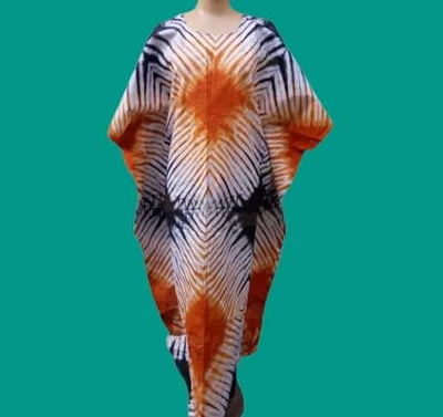 Multicolored Bassam  Boubou Dress -Model Thins TossokoClothing