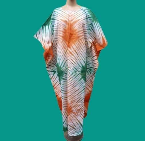 Multicolored Bassam  Boubou Dress -Model Thins TossokoClothing